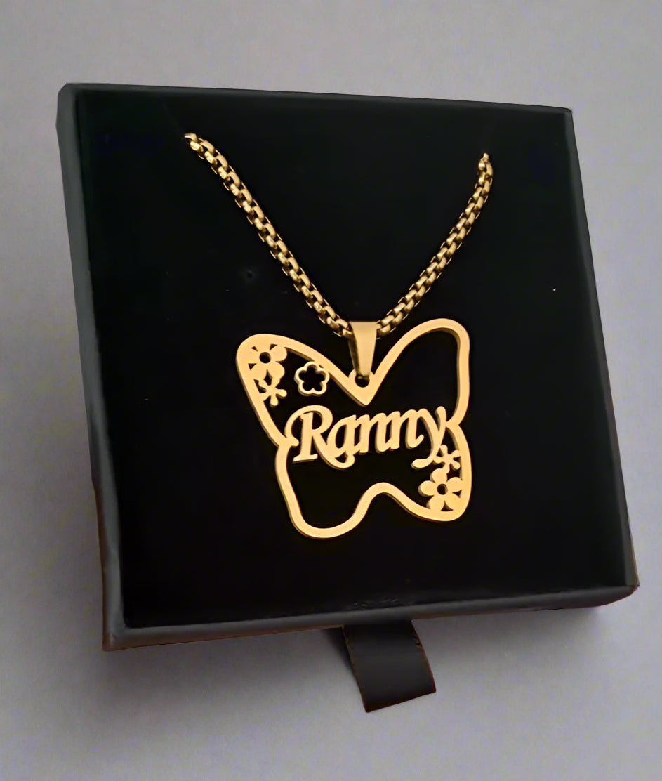 Butterfly Pendent Name Necklace - Amazingly customized