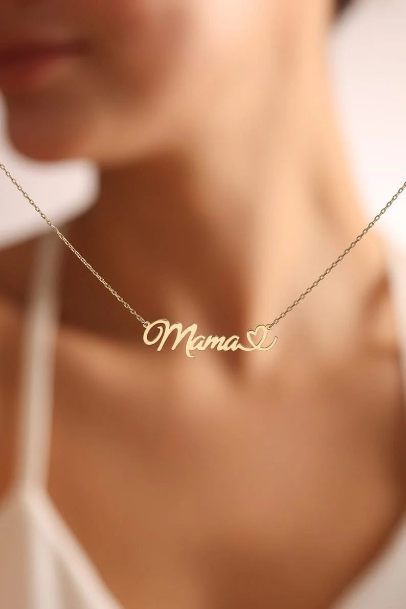 Personalized Name Necklace - Heart-Notera variant