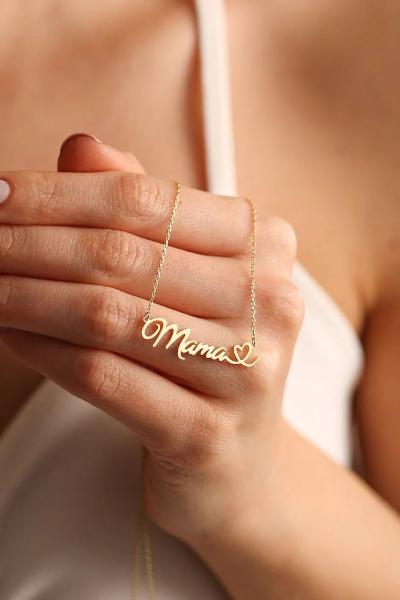 Personalized Name Necklace - Heart-Notera variant
