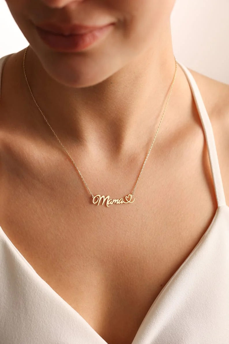 Personalized Name Necklace - Heart-Notera variant
