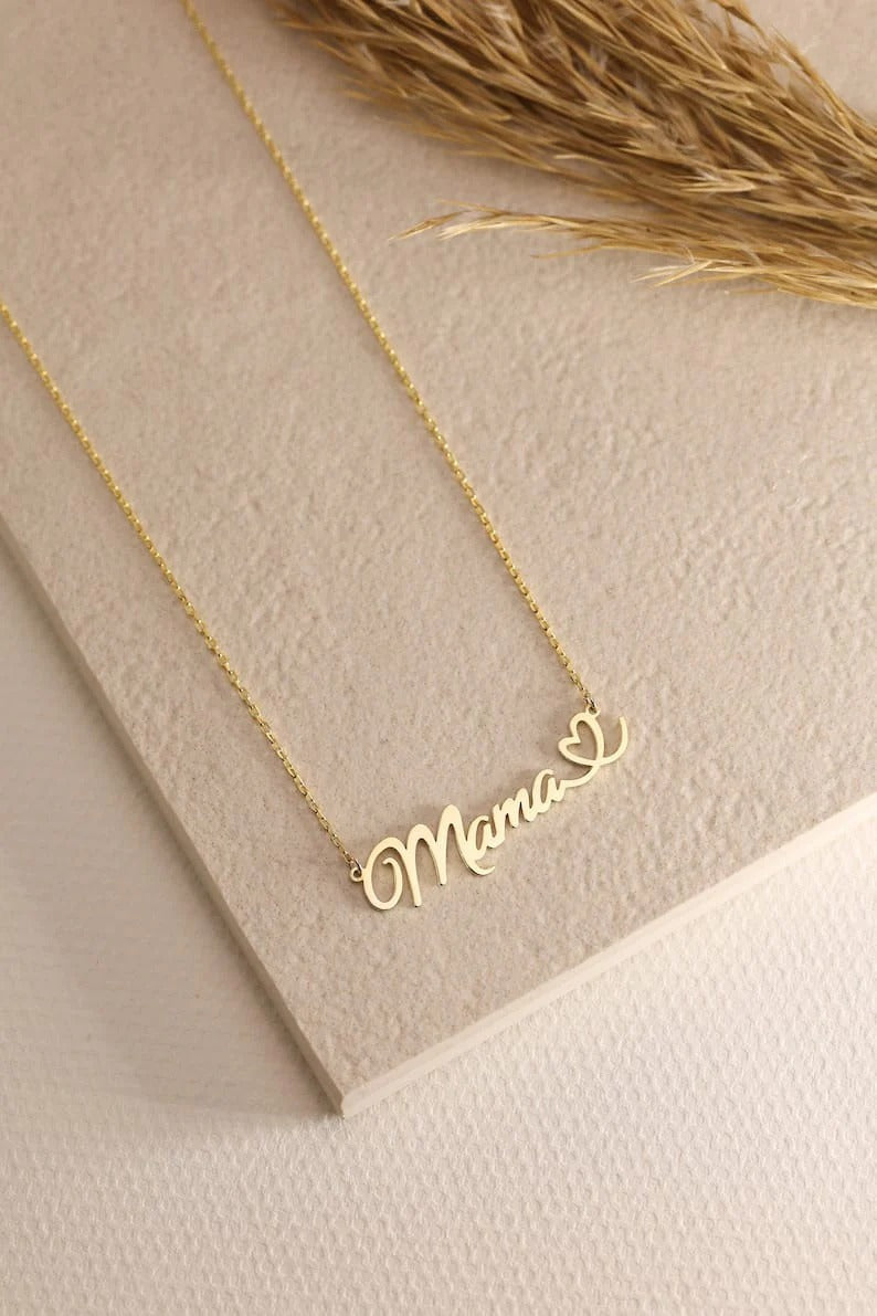 Personalized Name Necklace - Heart-Notera variant