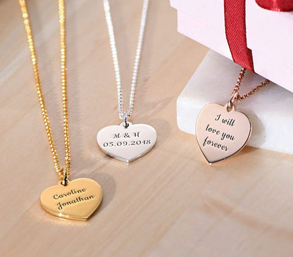 Engraved Heart Necklace