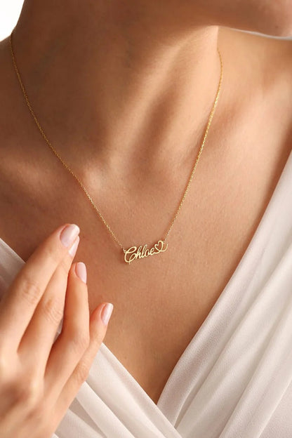 Personalized Name Necklace - Heart-Notera variant