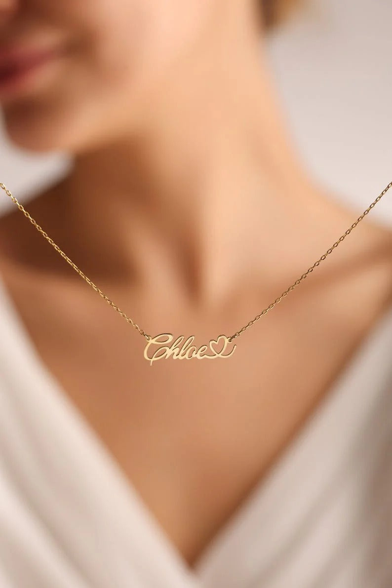 Personalized Name Necklace - Heart-Notera variant