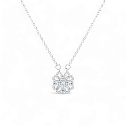 Clover 4 leaf Heart Magnet Necklace